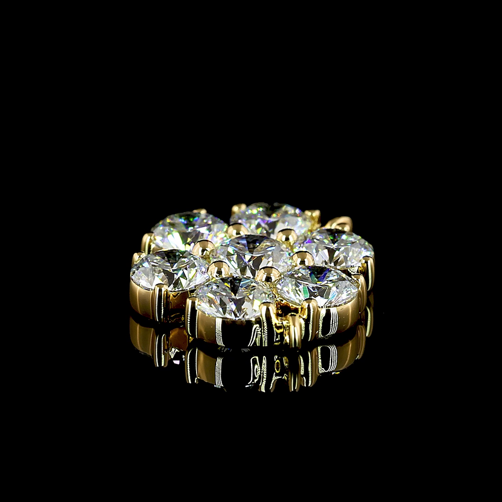 0.96 Cts 18k Yellow Gold Round Shape Station Necklace