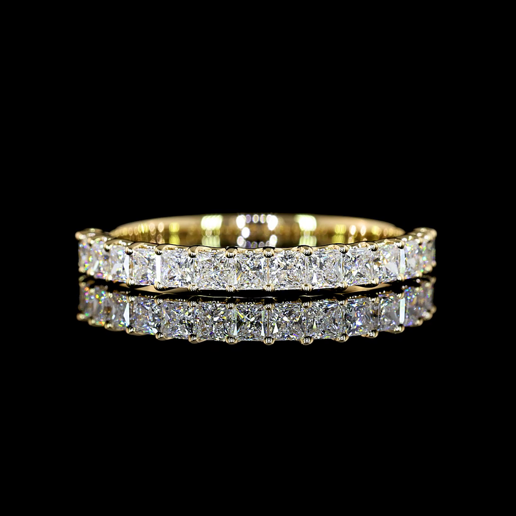 1.07 Cts 14k Yellow Gold Princess Shape Half Eternity Eternity Band