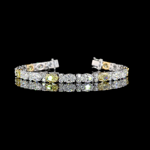 [BC14WTSOV1550PEW] 23.17 Cts 14k White Gold Oval Shape Special Bracelet