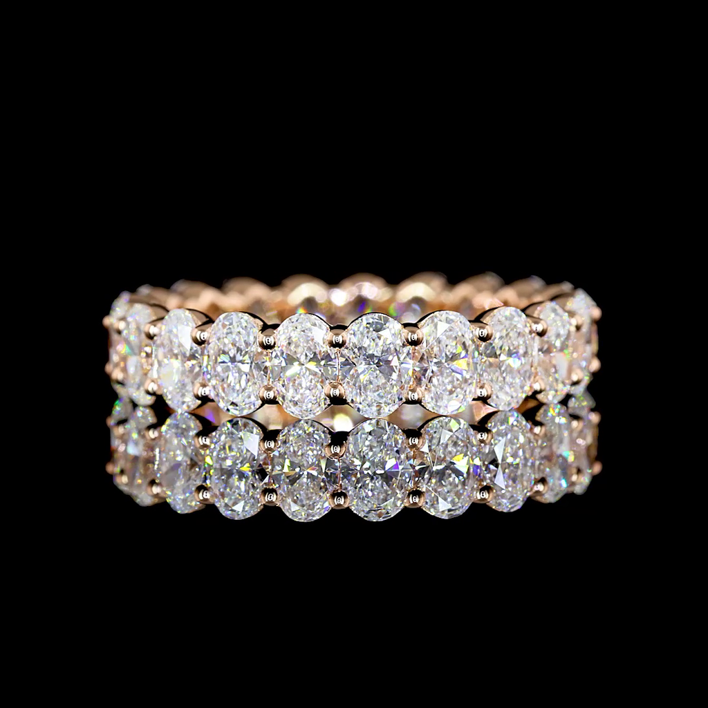 3.46 Cts 14k Rose Gold Oval Shape Eternity Band Eternity Band