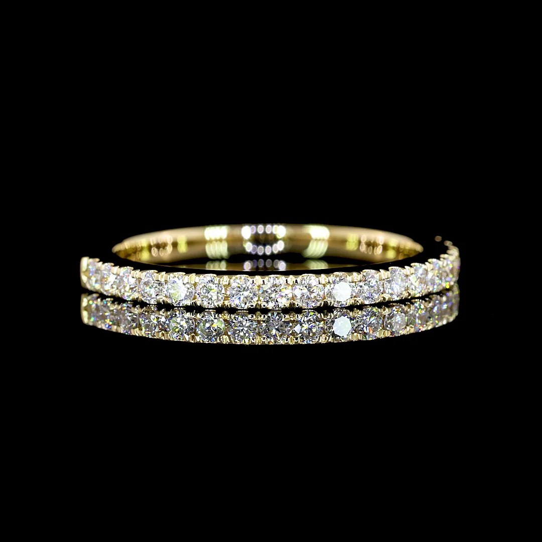 0.26 Cts 14k Yellow Gold Round Shape Half Eternity Eternity Band