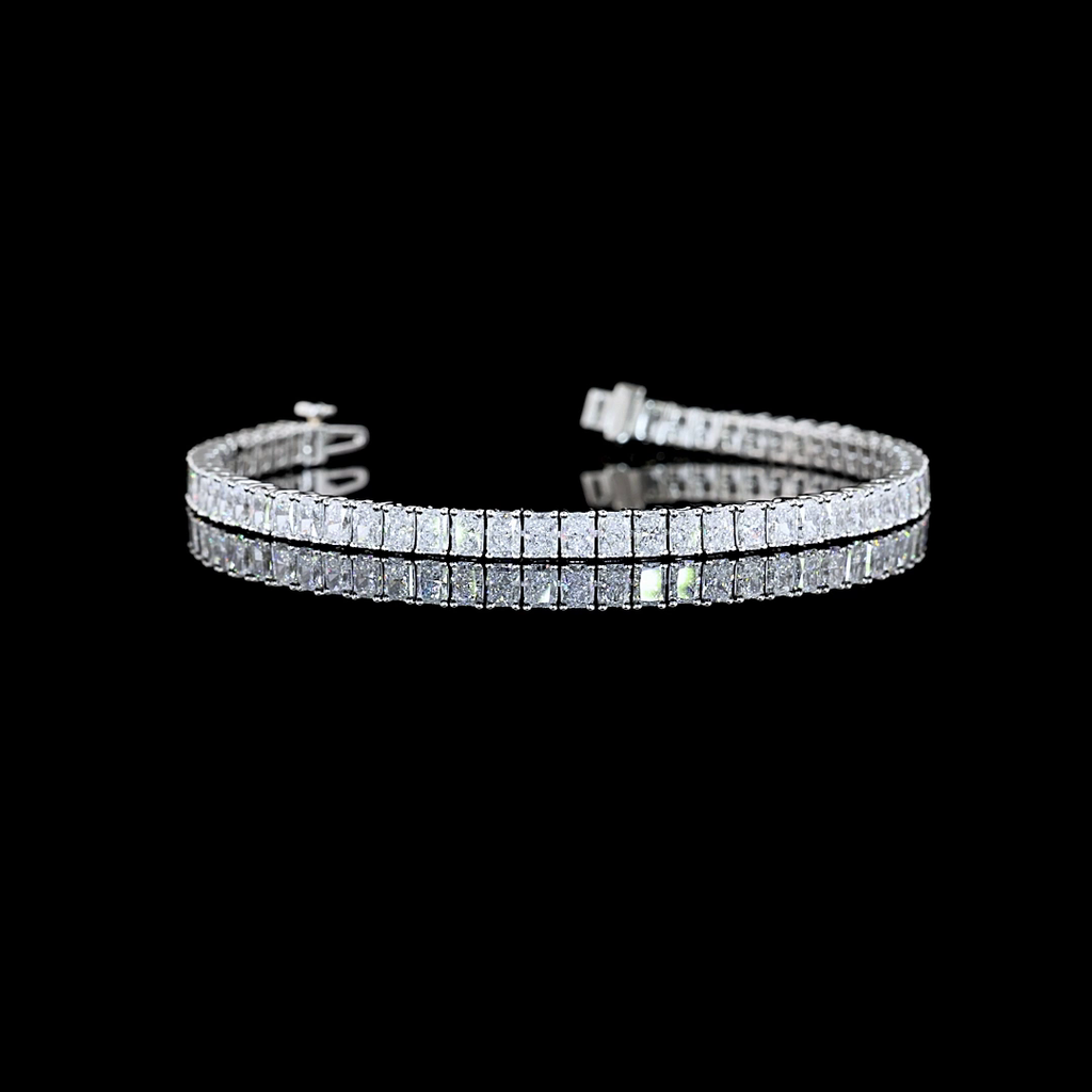 6.99 Cts Platinum Radiant Shape Tennis Bracelet