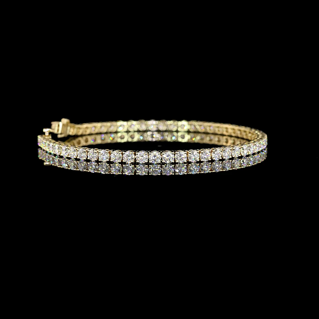 5.95 Cts 14k Yellow Gold Round Shape Tennis Bracelet