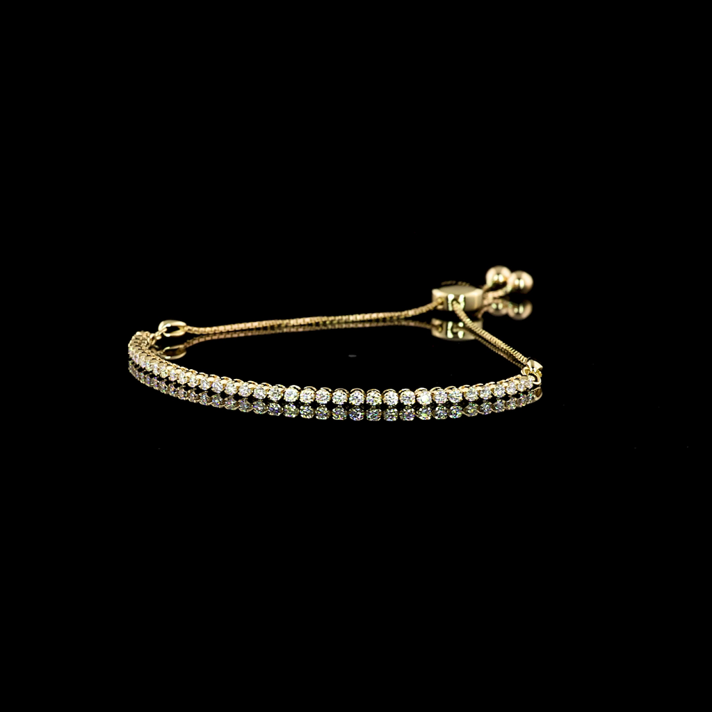 0.72 Cts 14k Yellow Gold Round Shape Tennis Bracelet