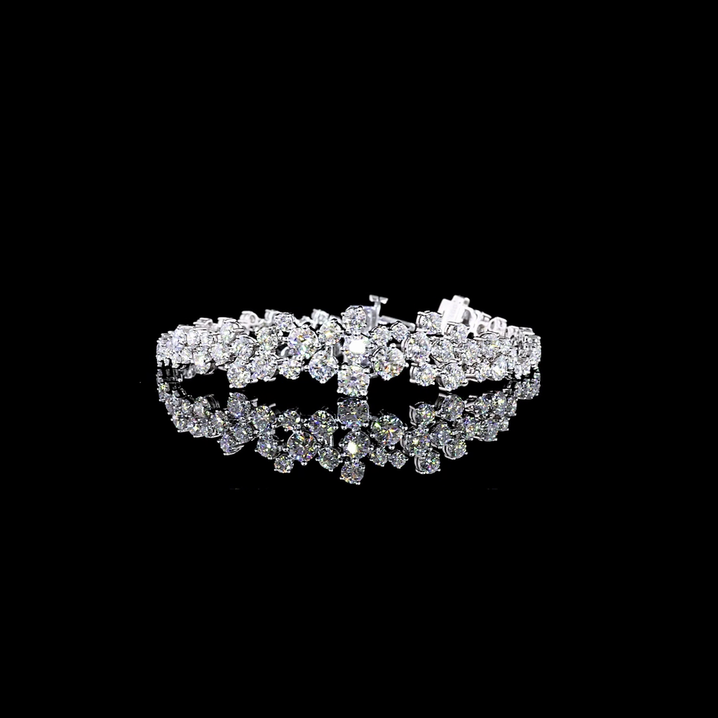 9.74 Cts 14k White Gold Round Shape Special Bracelet
