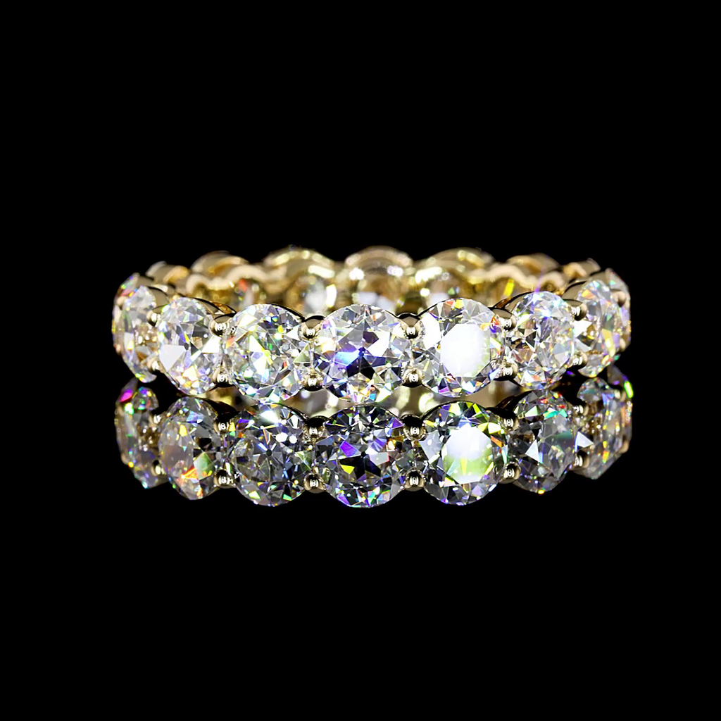 4.31 Cts 14k Yellow Gold Old European Brilliant Shape Eternity Band Eternity Band