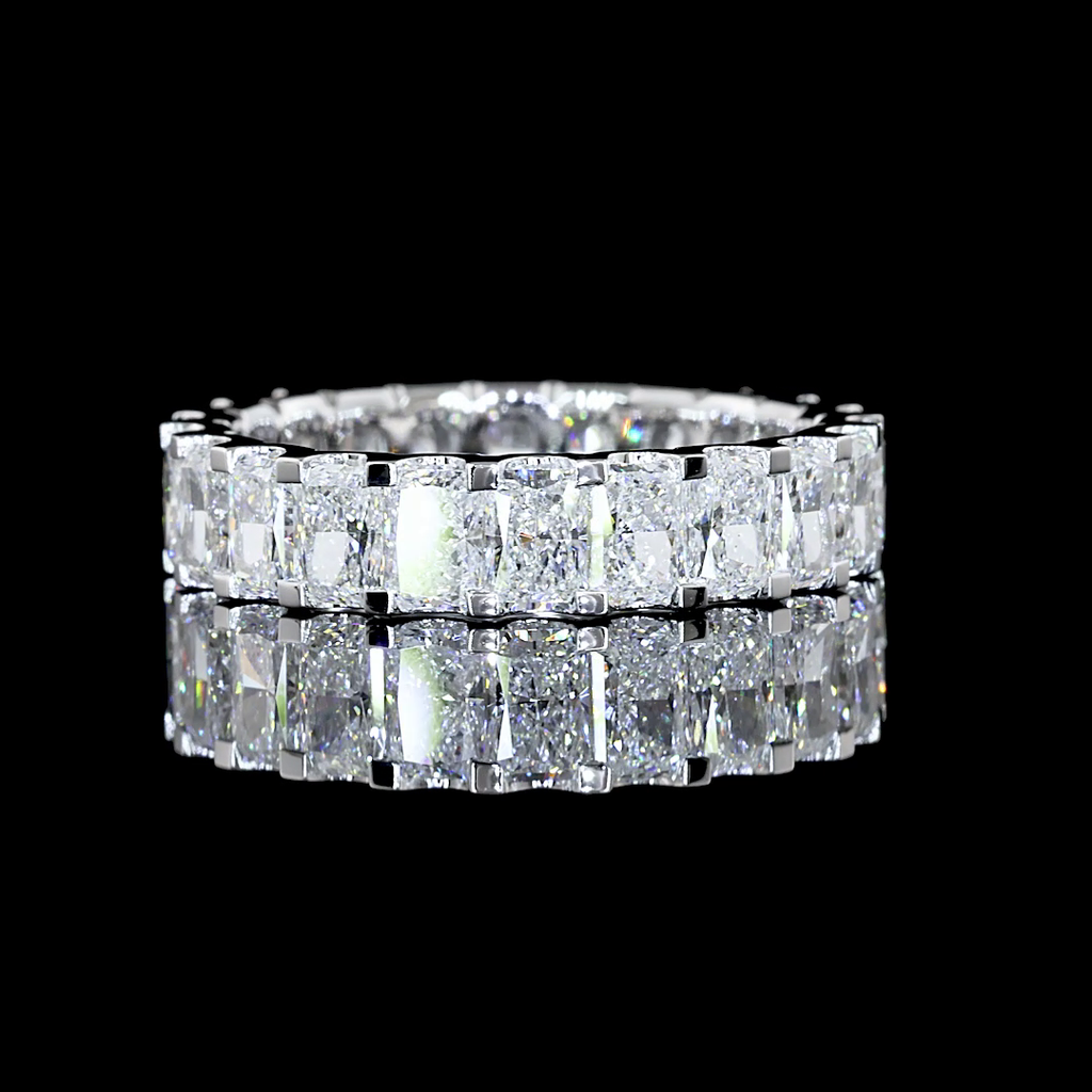3.54 Cts 14k White Gold Radiant Shape Eternity Band Eternity Band