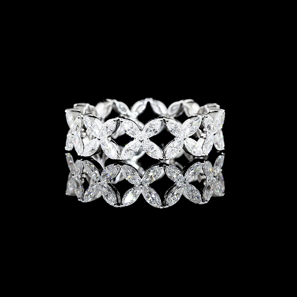 1.4 Cts 18k White Gold Marquise Shape Eternity Band Eternity Band