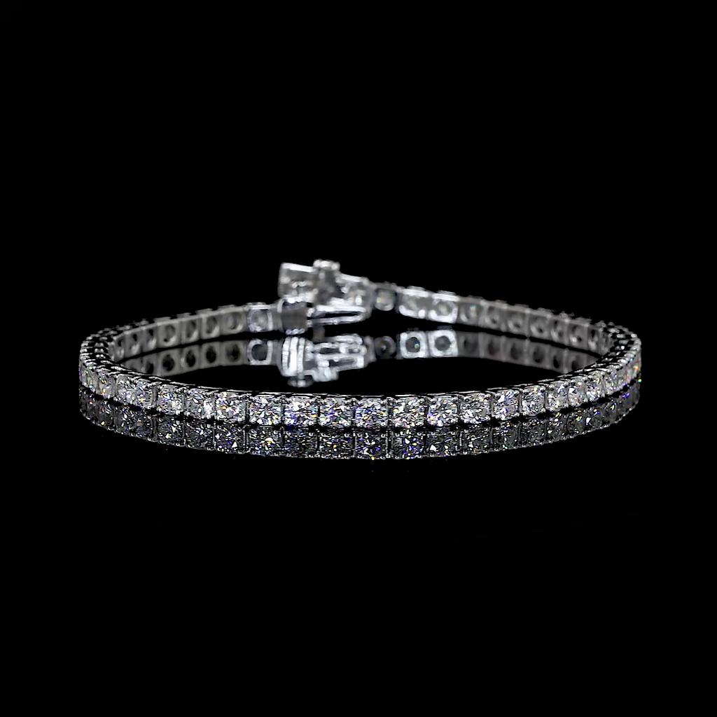 11.16 Cts 14k White Gold Round Shape Tennis Bracelet