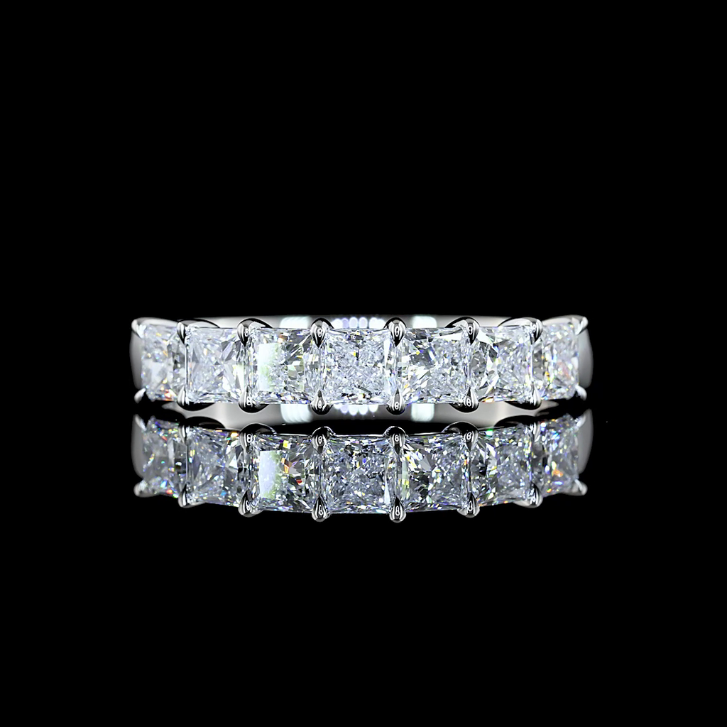 2.1 Cts Platinum Princess Shape 7 Stones Eternity Band