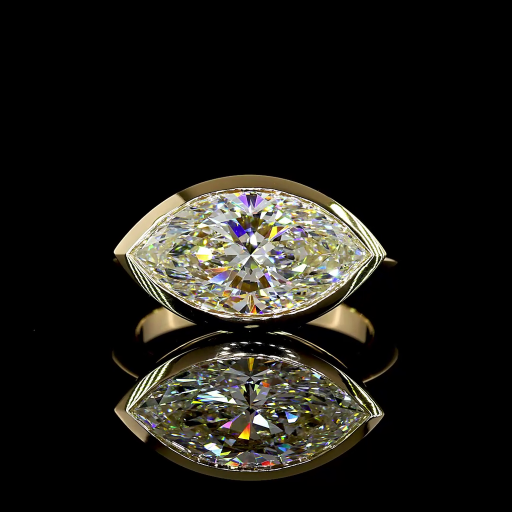 4.16 Cts 14k Yellow Gold Marquise Shape Solitaire Ring