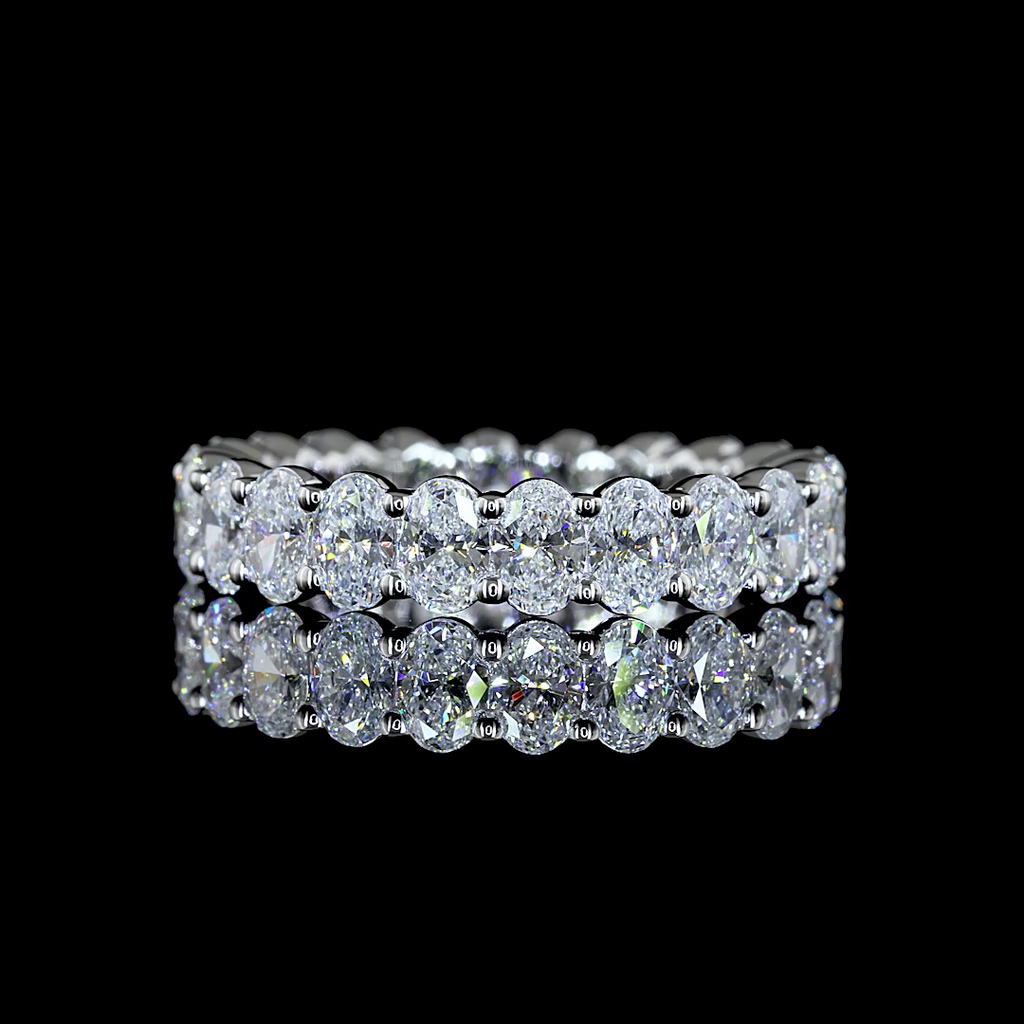 2.98 Cts 18k White Gold Oval Shape Eternity Band Eternity Band