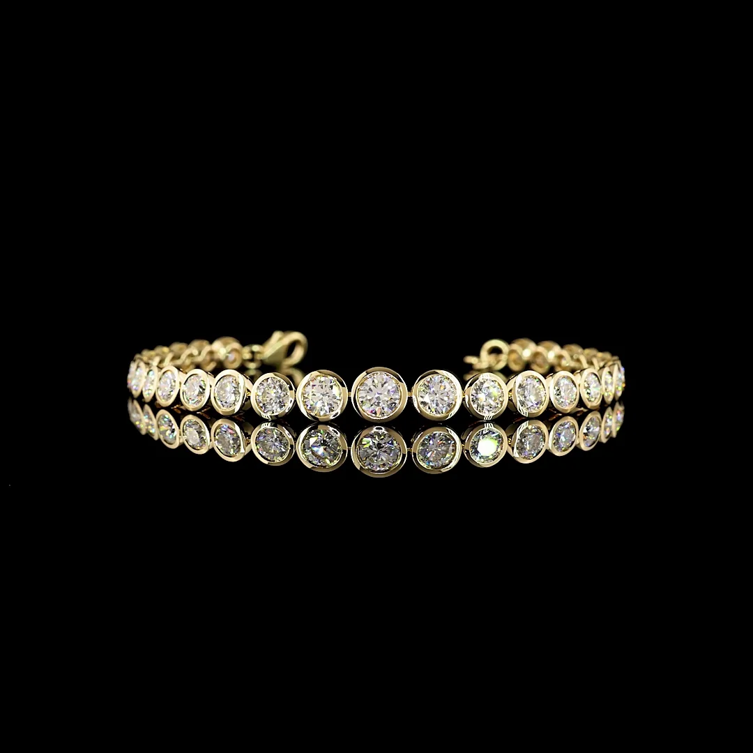 6.21 Cts 14k White Gold Round Shape Tennis Bracelet