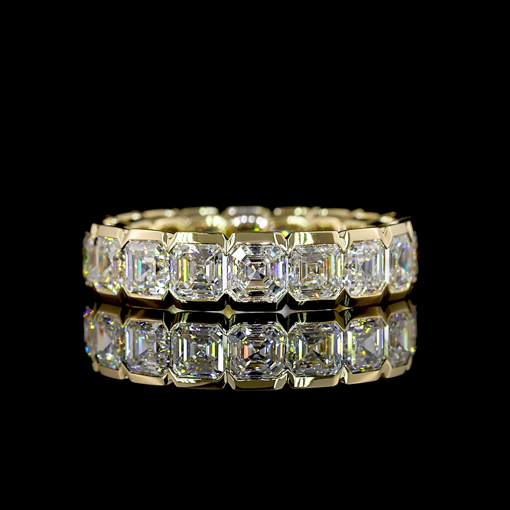 5.07 Cts 14k Yellow Gold Asscher Shape Eternity Band Eternity Band