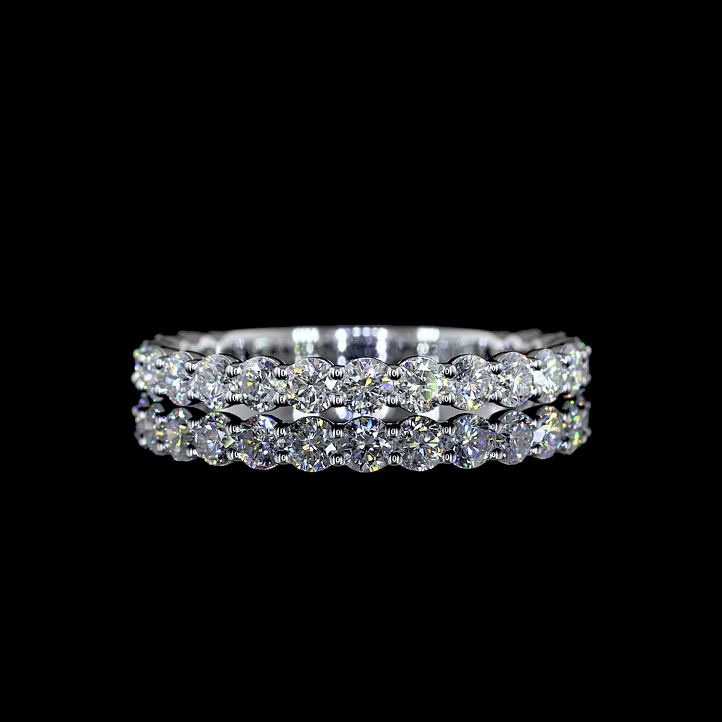 0.85 Cts 14k White Gold Round Shape Eternity Band Eternity Band