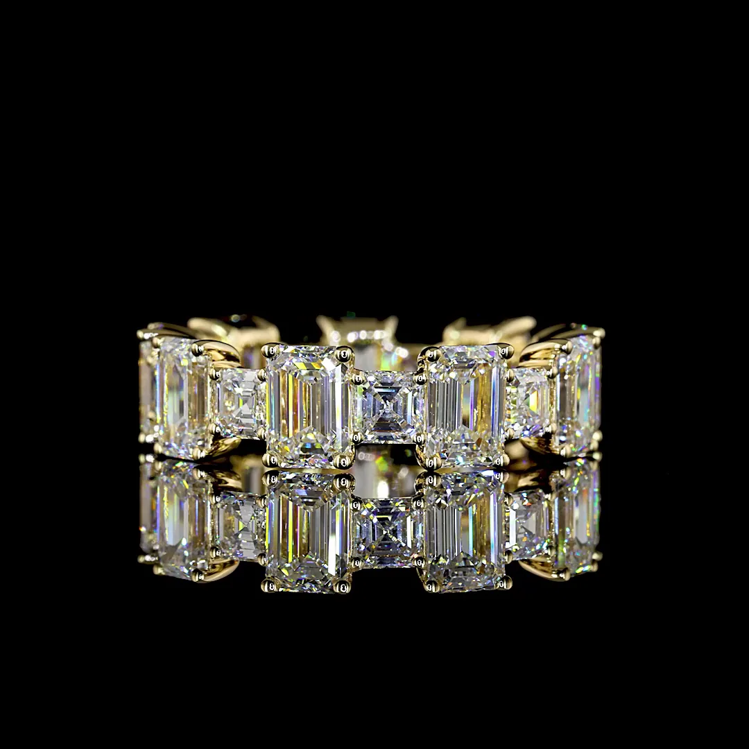 7.12 Cts 14k Yellow Gold Mix Shape Eternity Band Eternity Band