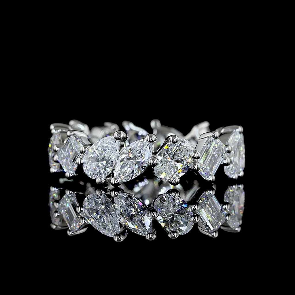2.98 Cts Platinum Mix Shape Eternity Band Eternity Band