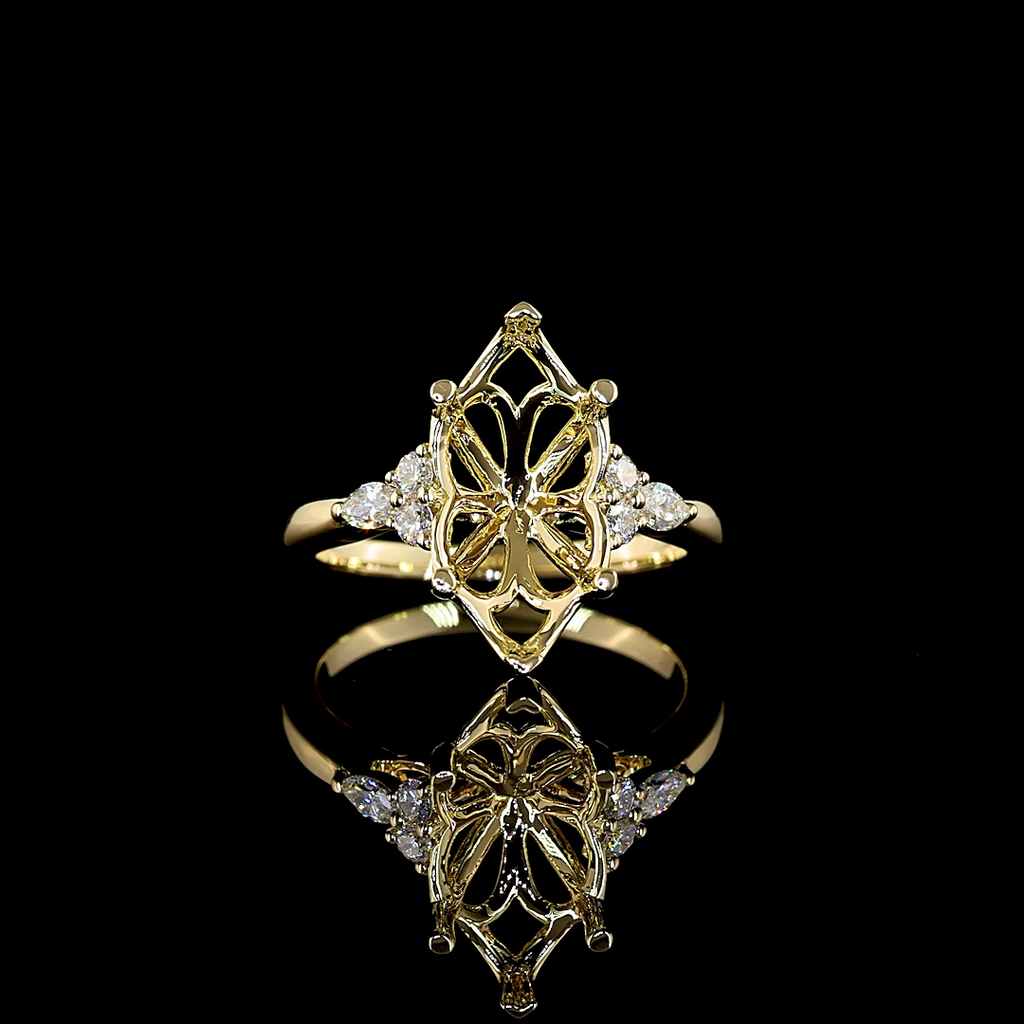 0.26 Cts 14k Yellow Gold Mix Shape Special Ring