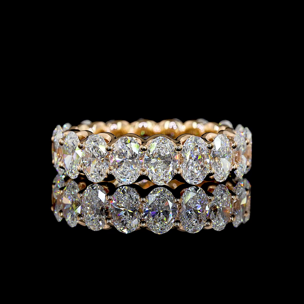 4.71 Cts 14k Rose Gold Oval Shape Eternity Band Eternity Band