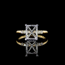 0.25 Cts 14k Yellow Gold - Platinum Round Shape Hidden Halo Ring