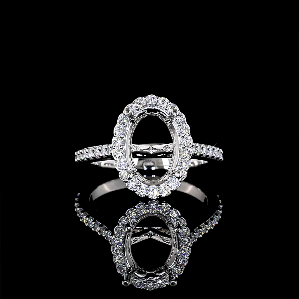 0.53 Cts Platinum Round Shape Hidden Halo Ring