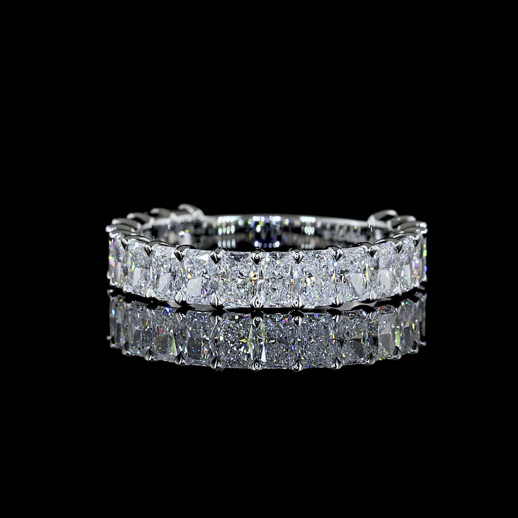 2.18 Cts 18k White Gold Radiant Shape 3/4 Band Eternity Band