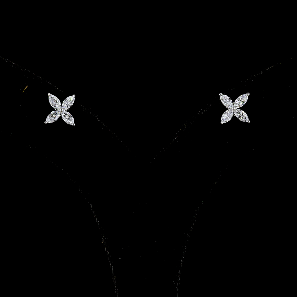 0.93 Cts Platinum Marquise Shape Studs Earring