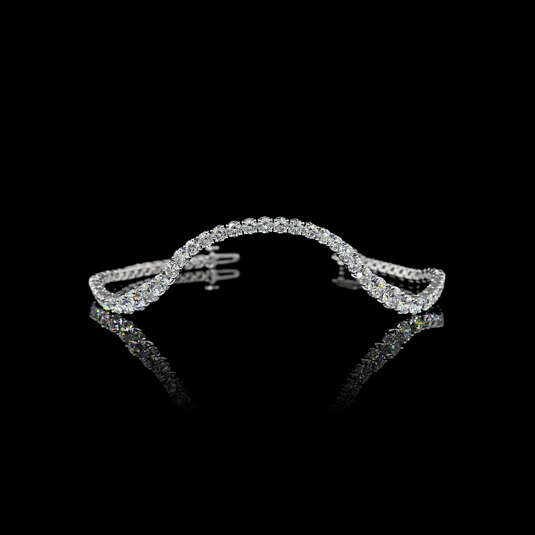 8.48 Cts 14k White Gold Round Shape Special Bracelet