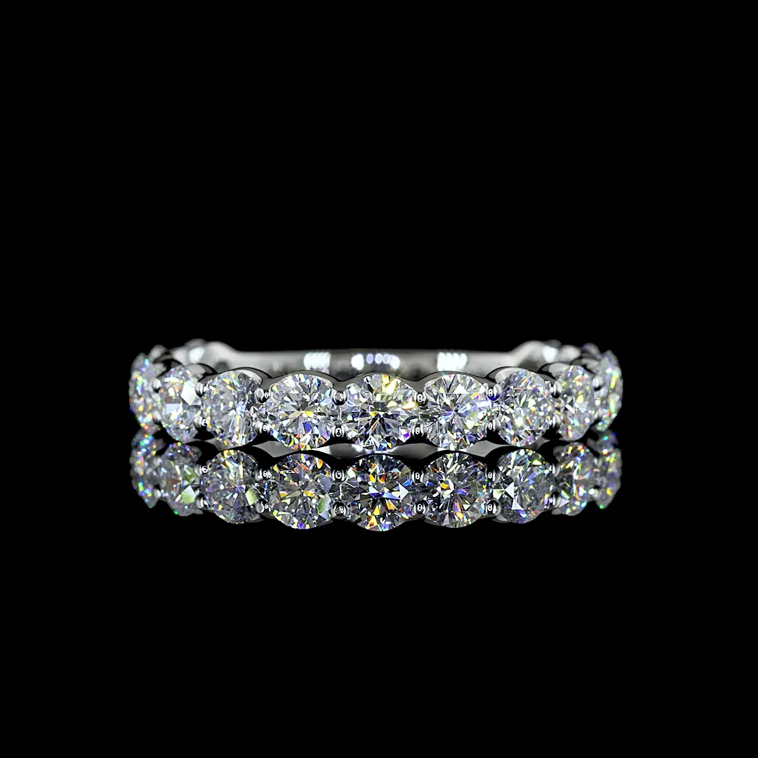 2 Cts Platinum Round Shape 3/4 Band Eternity Band