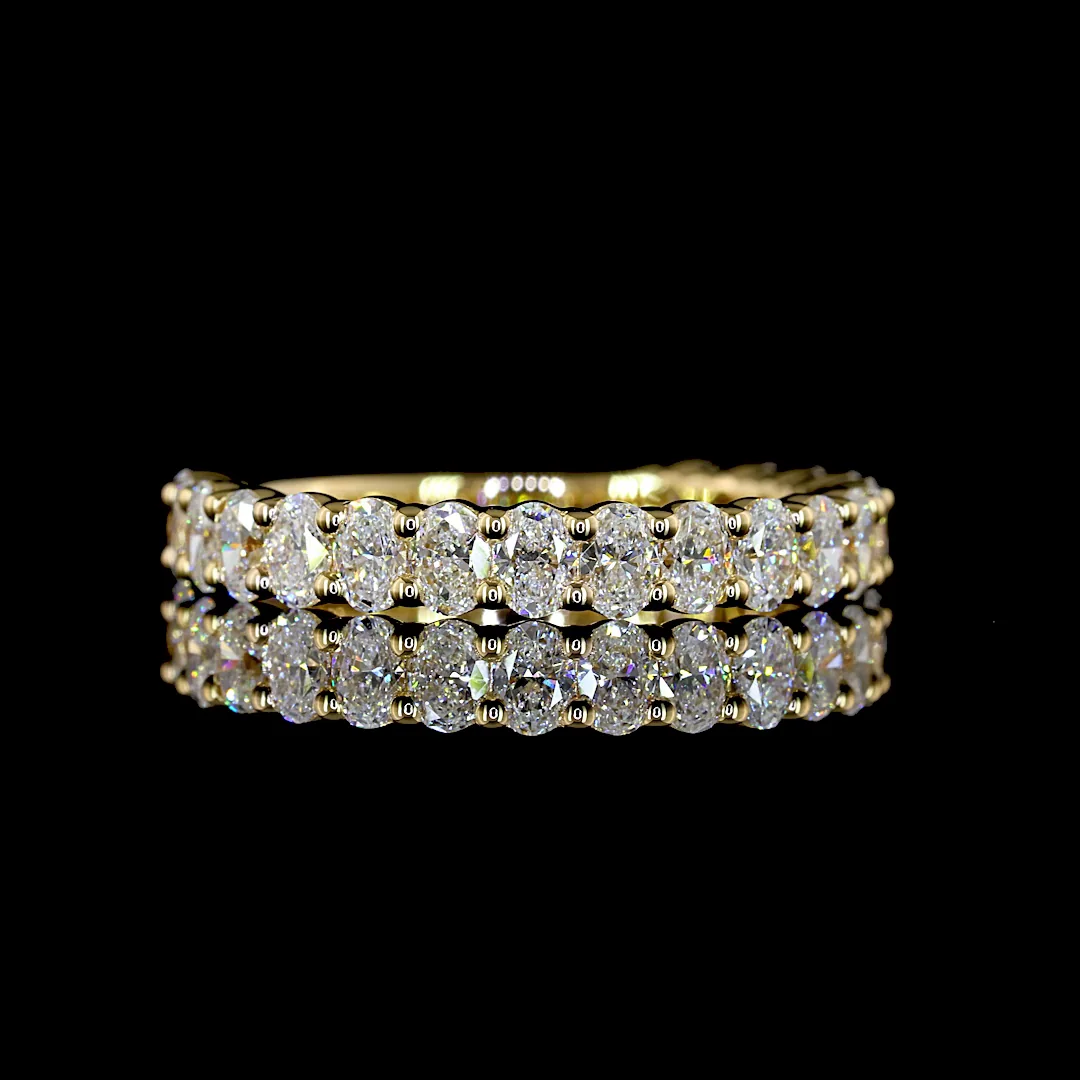 1.28 Cts 18k Yellow Gold Oval Shape 3/4 Band Eternity Band