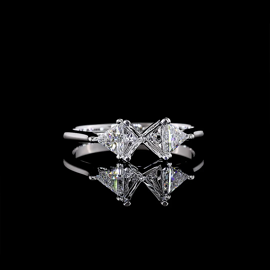 0.52 Cts 14k White Gold Shape Solitaire Ring