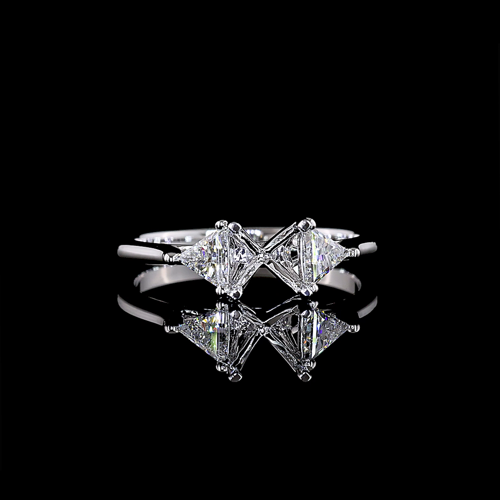 0.52 Cts 14k White Gold Shape Solitaire Ring