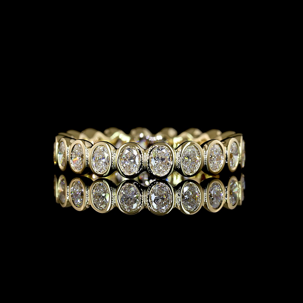 0.98 Cts 14k Yellow Gold Oval Shape Eternity Band Eternity Band