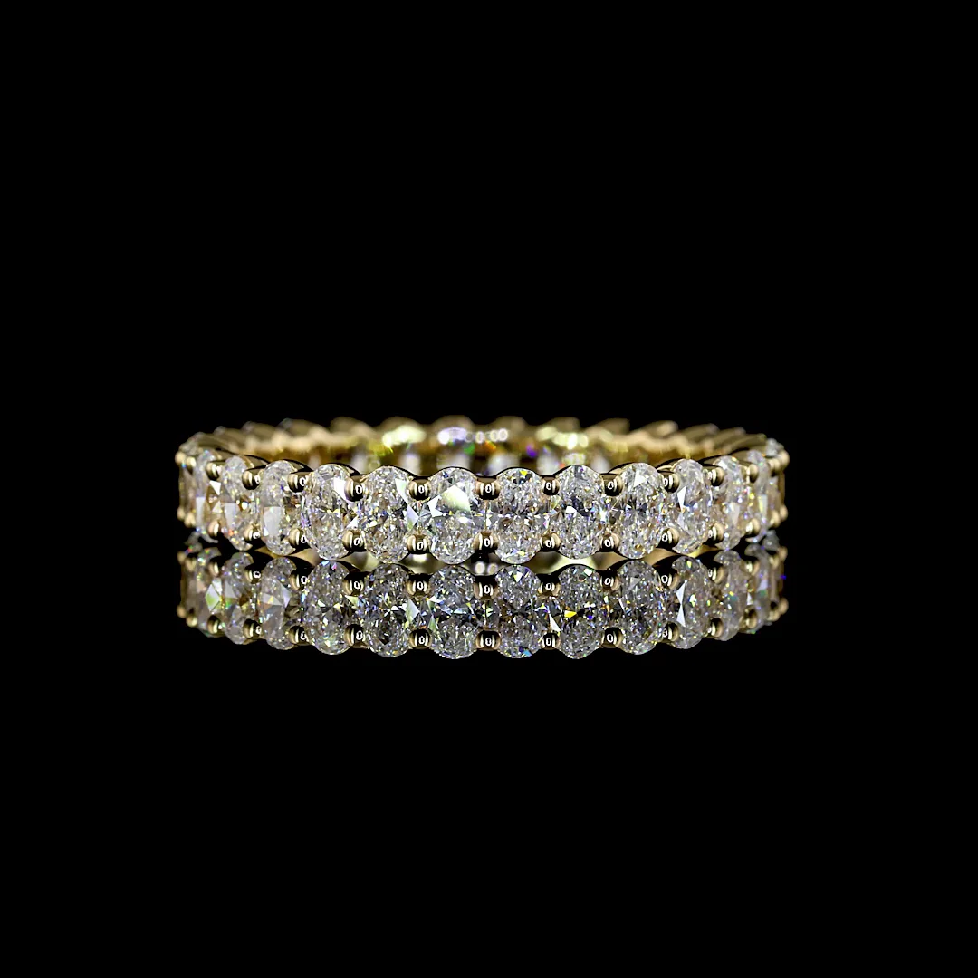 1.79 Cts 14k Yellow Gold Oval Shape Eternity Band Eternity Band