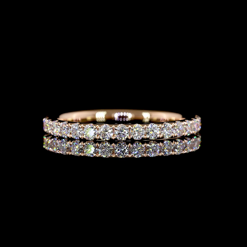 0.42 Cts 14k Rose Gold Round Shape 3/4 Band Eternity Band