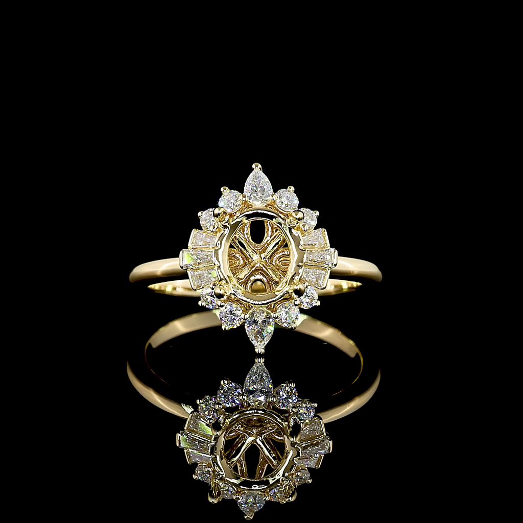 0.42 Cts 14k Yellow Gold Mix Shape Special Ring