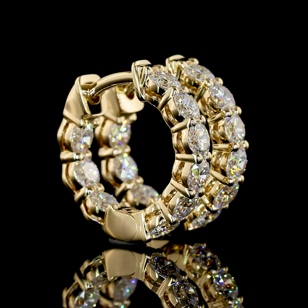 1.64 Cts 14k Yellow Gold Round Shape Huggies Earring