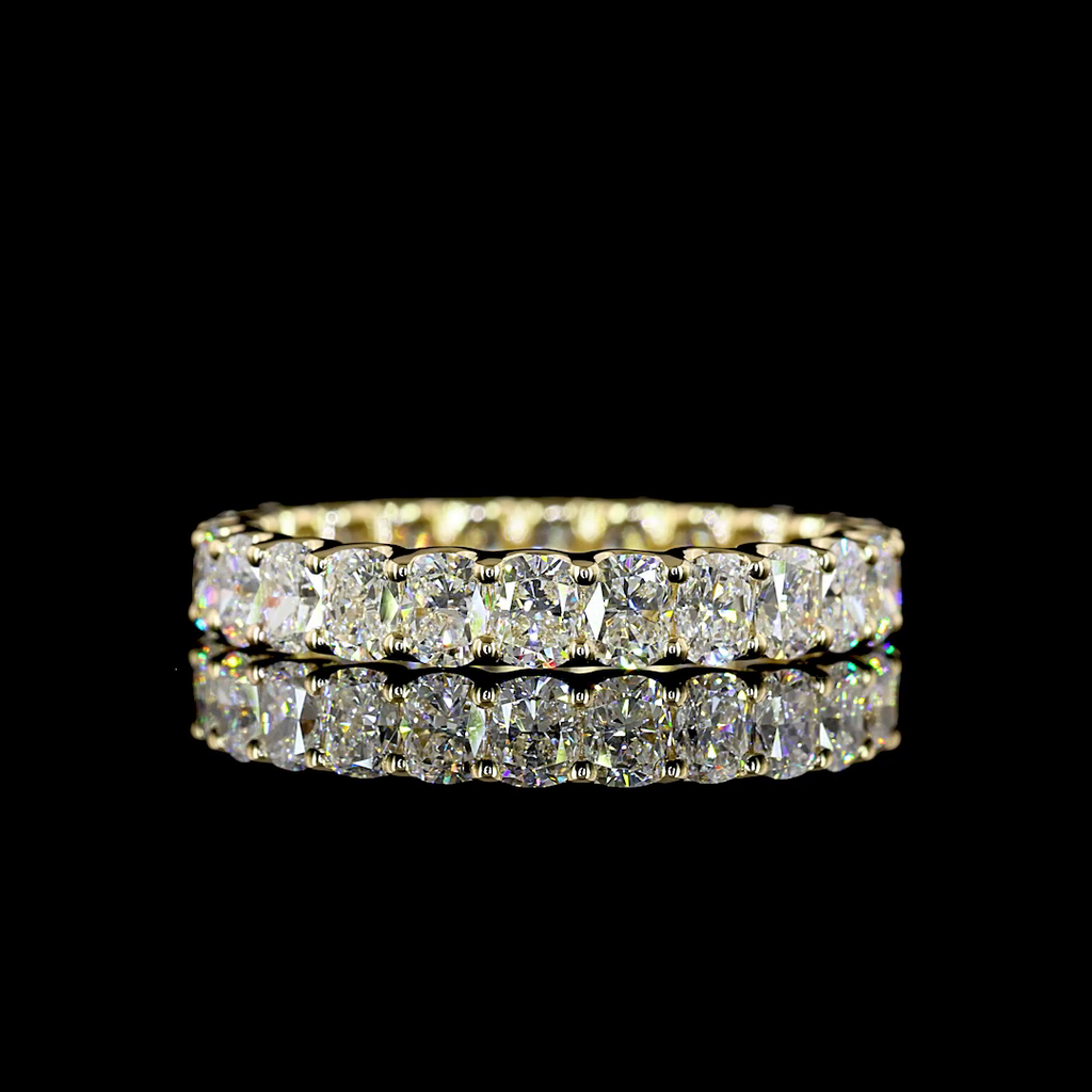 2.72 Cts 14k Yellow Gold Cushion Brilliant Shape Eternity Band Eternity Band
