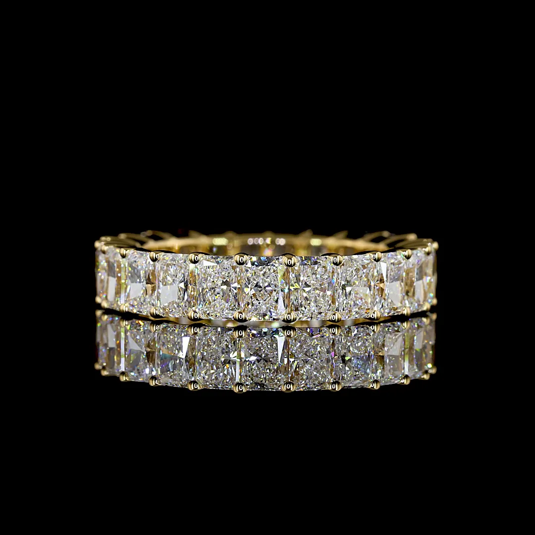 3.74 Cts 18k Yellow Gold Radiant Shape Eternity Band Eternity Band