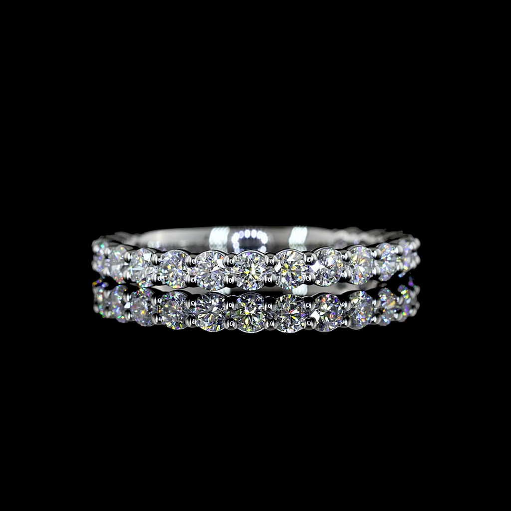 0.75 Cts Platinum Round Shape Eternity Band Eternity Band