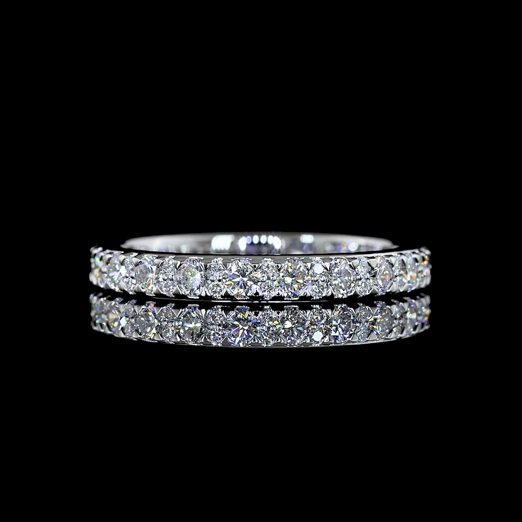 0.82 Cts 18k White Gold Round Shape 3/4 Band Eternity Band