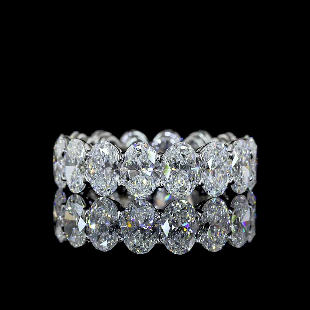 10.13 Cts Platinum Oval Shape Eternity Band Eternity Band