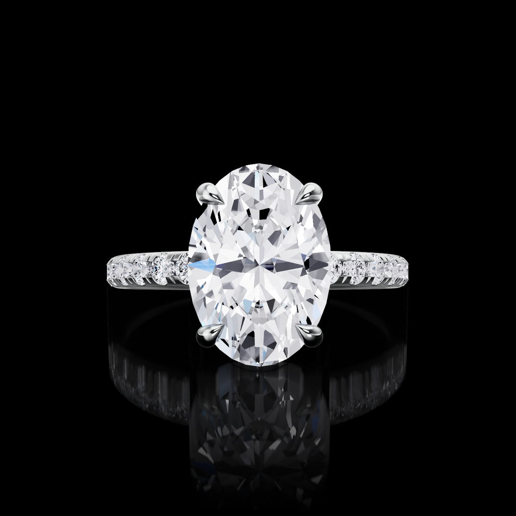 0.54 Cts Platinum Shape Hidden Halo Ring