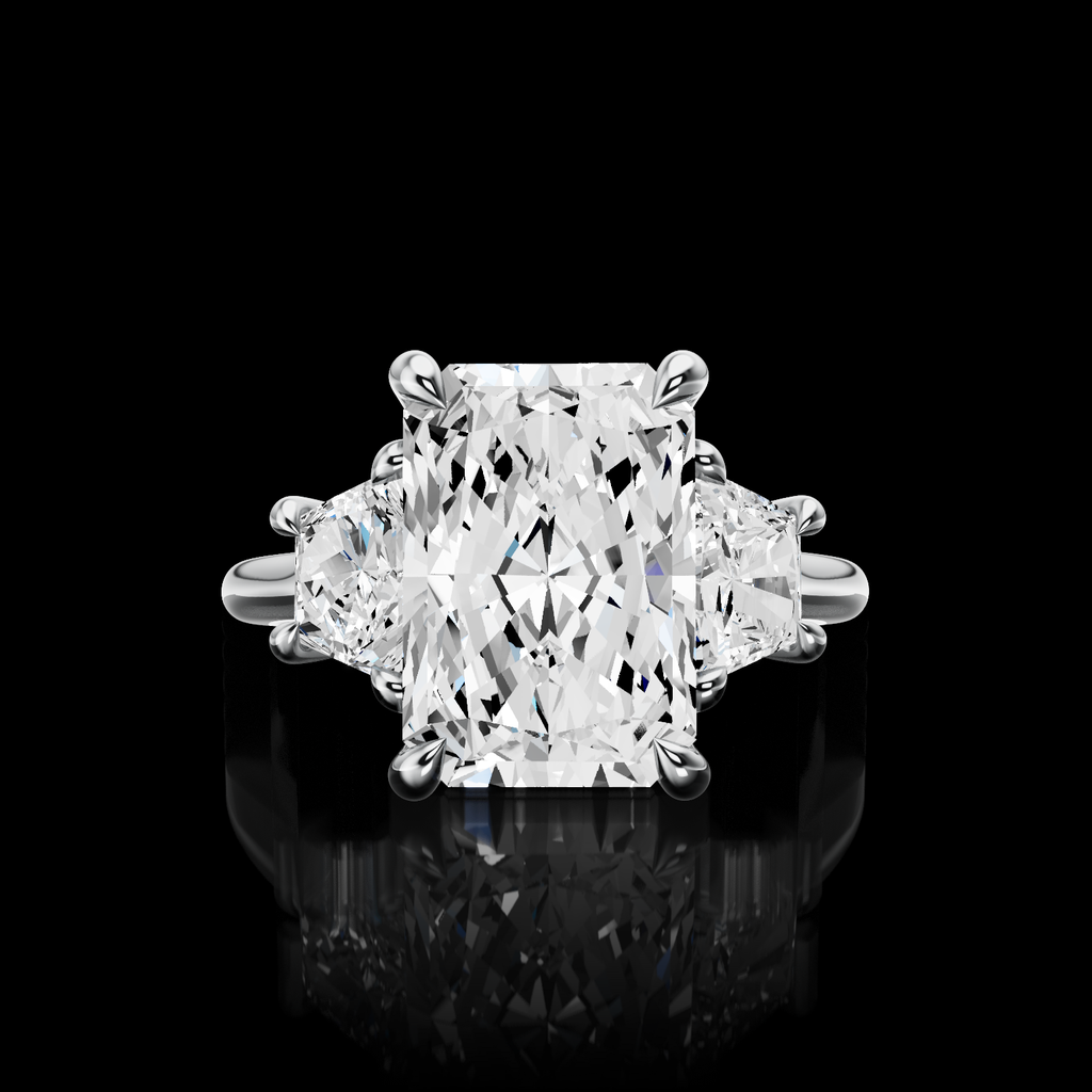 0.09 Cts Platinum Shape Split Shank Ring