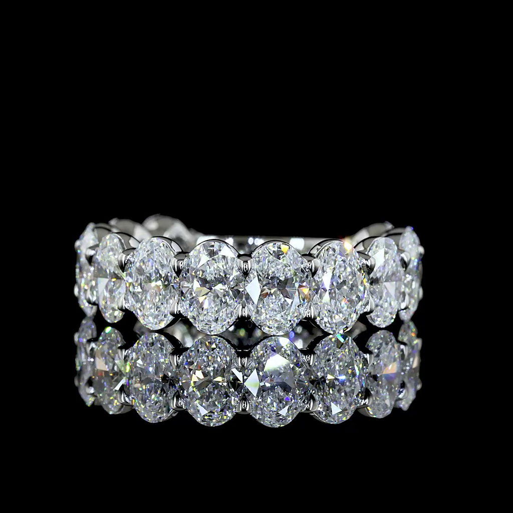 4.02 Cts Platinum Oval Shape 3/4 Band Eternity Band