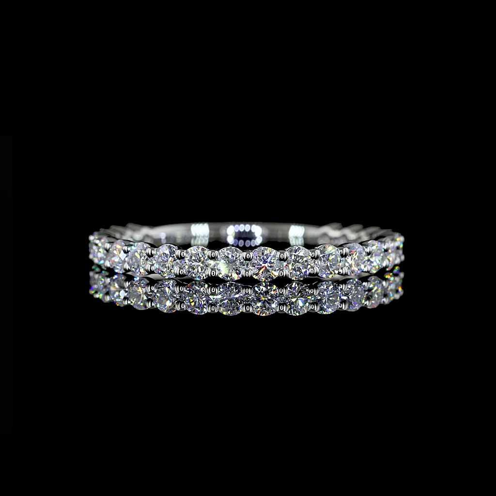1.03 Cts Platinum Round Shape 3/4 Band Eternity Band