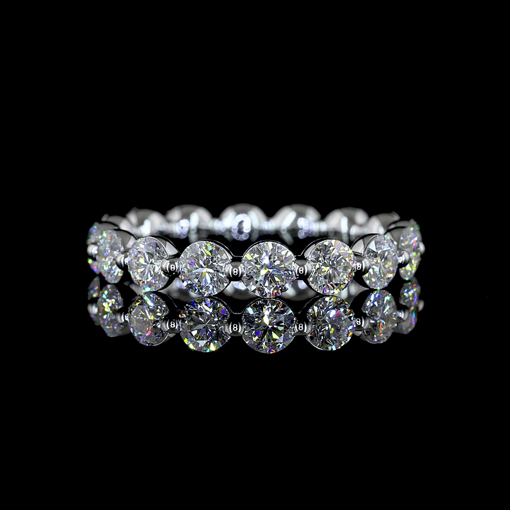 2.45 Cts 14k White Gold Round Shape Eternity Band Eternity Band