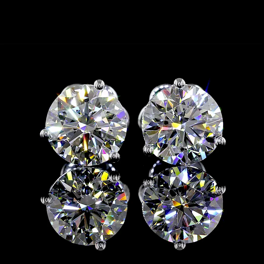 2.51 Cts 14k White Gold Round Shape Martini Earring