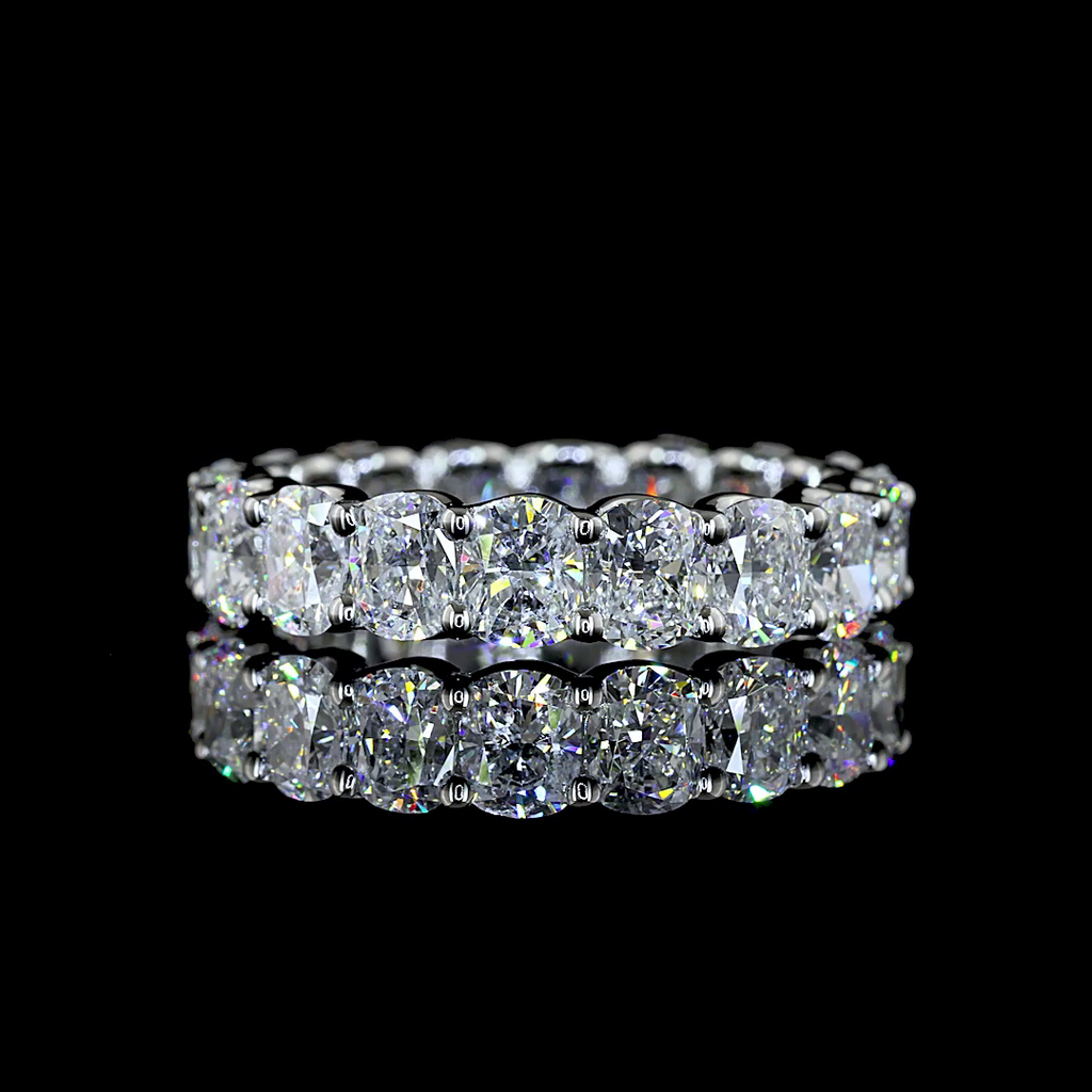 3.93 Cts Platinum Cushion Brilliant Shape Eternity Band Eternity Band