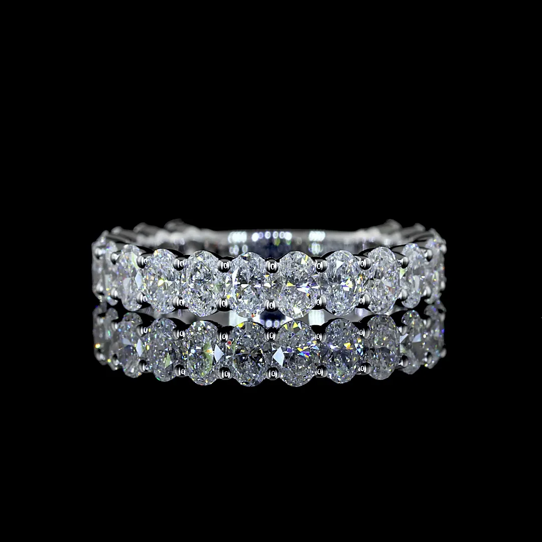 1.97 Cts 18k White Gold Oval Shape 3/4 Band Eternity Band